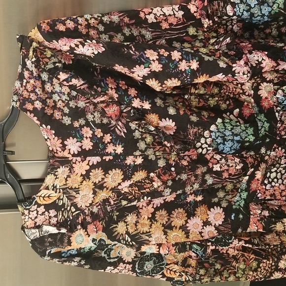 💕TED BAKER💕 Hendria Ruffled Crepe Mini Dress ~ Black Floral Print 4-6 US NWT - Picture 14 of 16